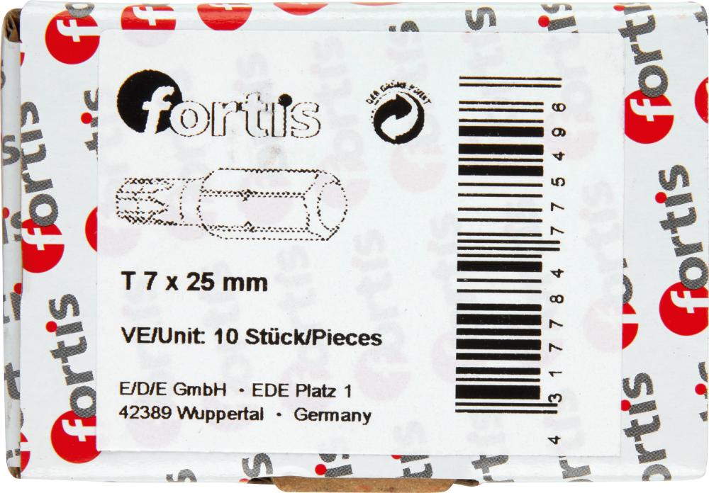 Bit zähhart 1/4" DIN3126 C6,3 T7x25mm 10er Pack FORTIS Produktbild img1 L
