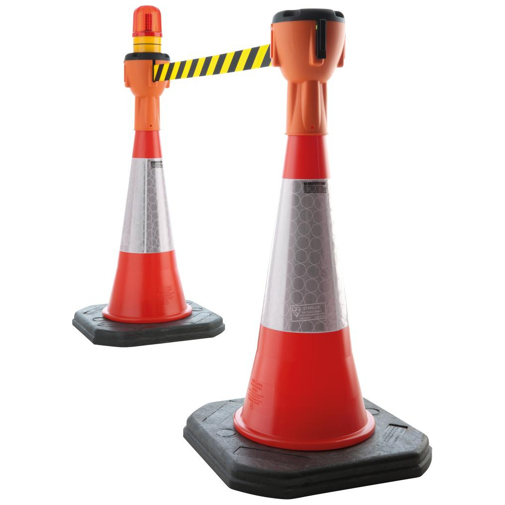 Leitkegelaufsatz orange, Gurt rot/weiss diag.gestreift 9m Produktbild img1 L