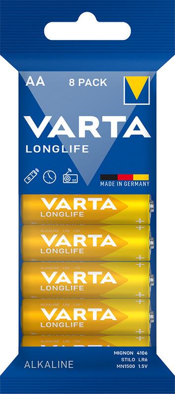 Batterie LONGLIFE AA, 8-er Folie VARTA Produktbild img1 L