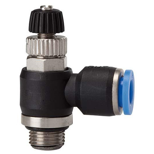 Drosselrückschlagventil Blaue Serie, Abluftdros. G1/4 a. Schlauch-Ø 12 RIEGLER Produktbild img1 L