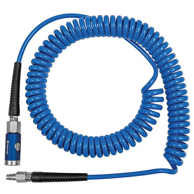 Spiralschlauch PU blau, Sicherheits-Kupplung und Stecker NW7,4 10x6,5mm 7,5m RIEGLER Produktbild img1 L