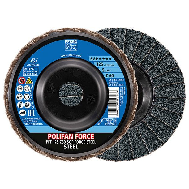 Fächerschleifscheibe FORCE SGP STEEL 125 mm Z 60 Pferd Produktbild img1 L