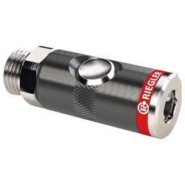 Sicherheitskupplung mit Druckknopf drehbar, NW 7,4mm AG G1/2"" RIEGLER Produktbild