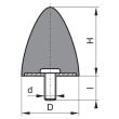 Gummi-Metall-Puffer parabelförmig Typ D D20xH24 M6x18 NR57 Produktbild img1 S