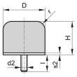 Kran Gummi Puffer 1 Gewindebolzen D40 H32 M8x28 NR70 Produktbild img1 S