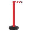 Absperrpfosten Metall, rot, Gurtlänge: 4m Gurt: rot-weiss, diagonal gestreift Produktbild img1 S