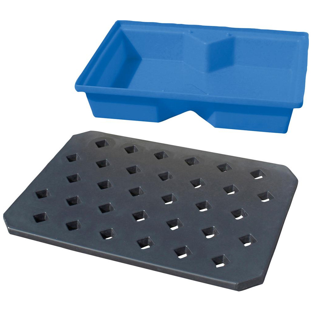 PE-Auffangwanne mit Rost für Kleingebinde 100x60,5x20cm, 63 Liter Produktbild img2 L