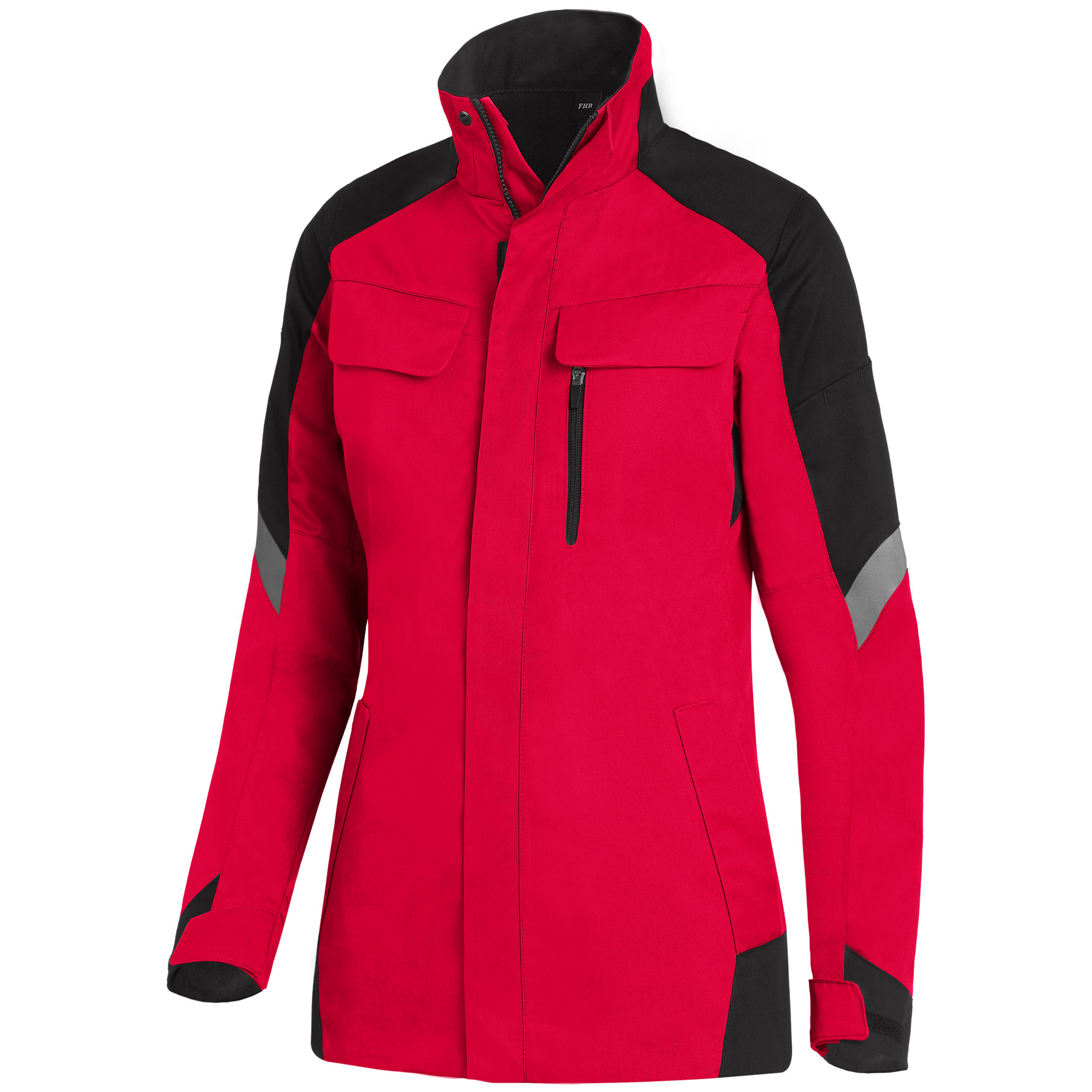 FHB ANDREA Arbeitsjacke Damen, rot-schwarz, Produktbild img1 L