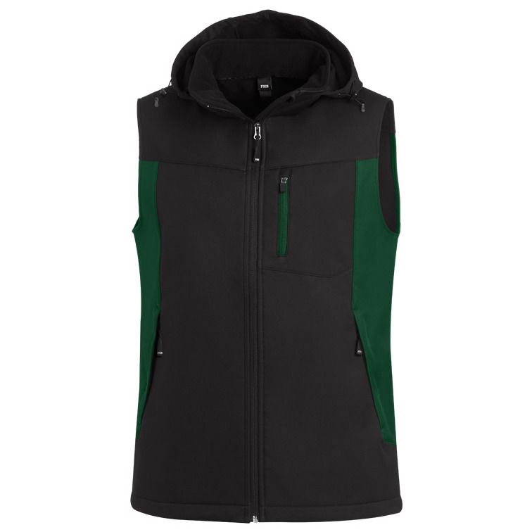 FHB JUSTUS Softshellweste, grün-schwarz, Produktbild img1 L