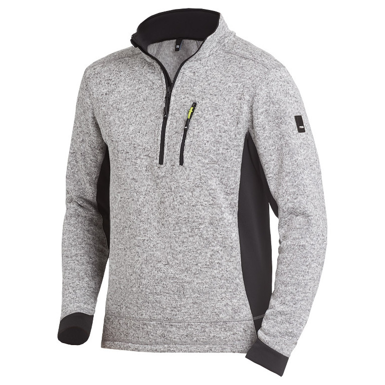 FHB PATRICK Strick-Fleece-Troyer, grau-schwarz, Produktbild img1 L