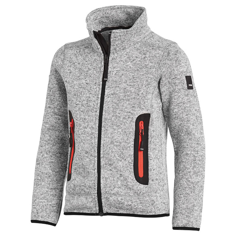 FHB MATS Strick-Fleece-Jacke Kinder, grau, Produktbild img1 L