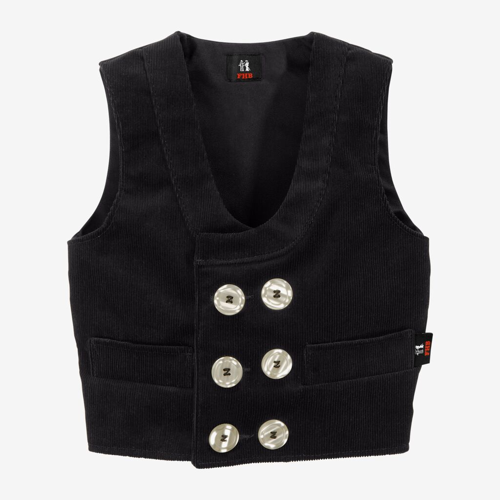 DAVID Kinder-Zunftweste Zwirn-Feincord schwarz 140 FHB Produktbild img1 L