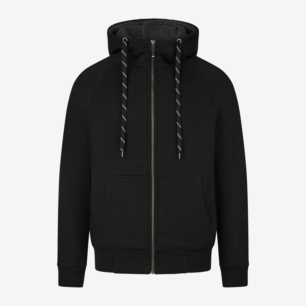 JÖRG Sweater-Jacke mit Kapuze und Webpelz schwarz M FHB Produktbild img1 L