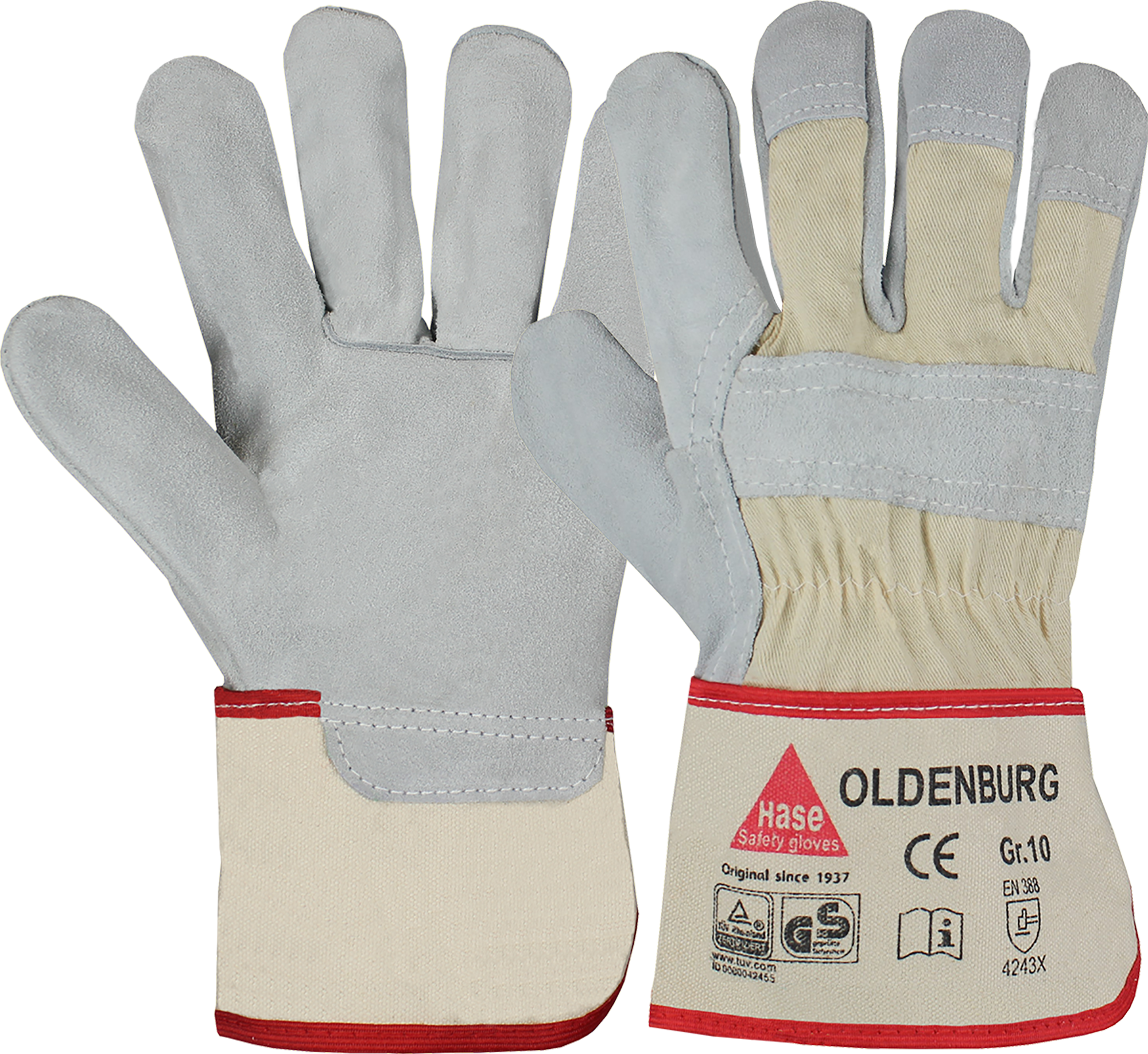OLDENBURG, Arbeitshandschuh aus Rindspaltleder Produktbild img1 L