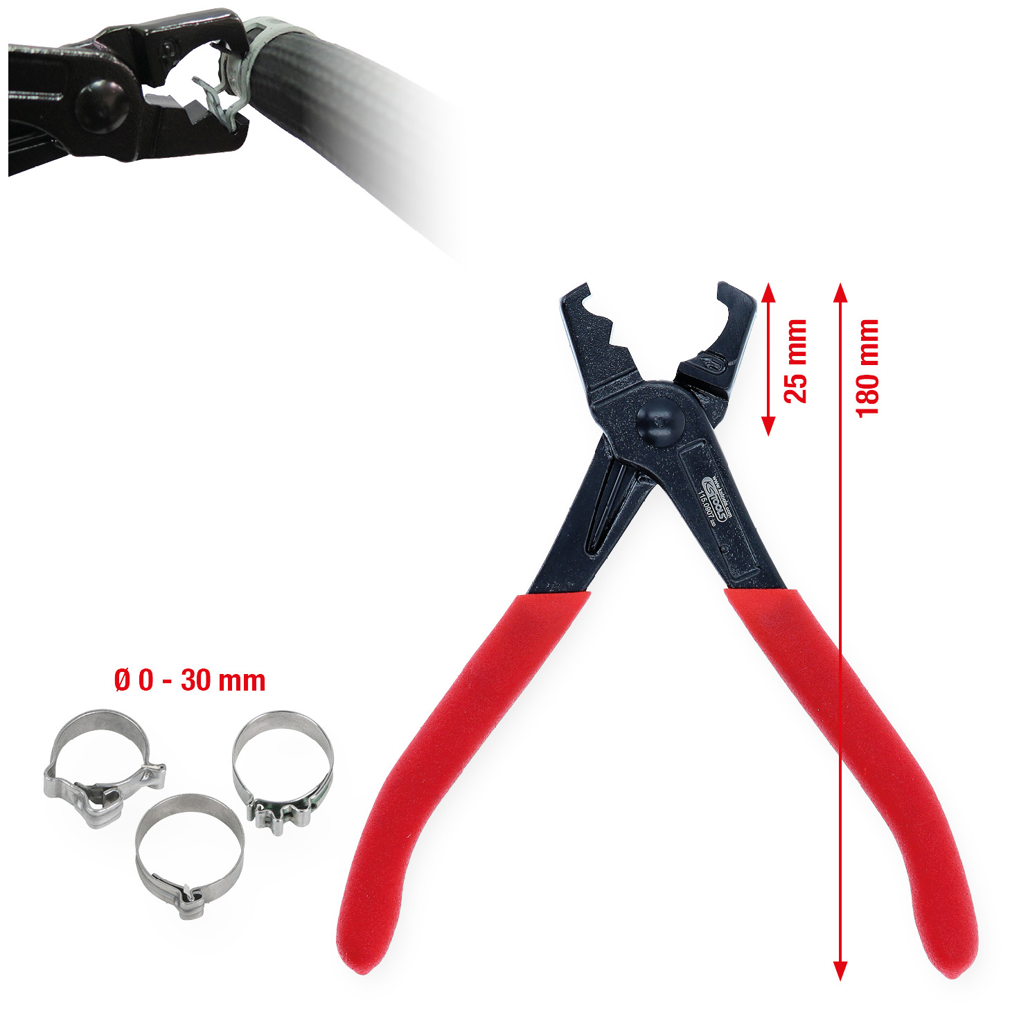 Schlauchschellenzange für selbstverriegelnde Schellen Produktbild img2 L