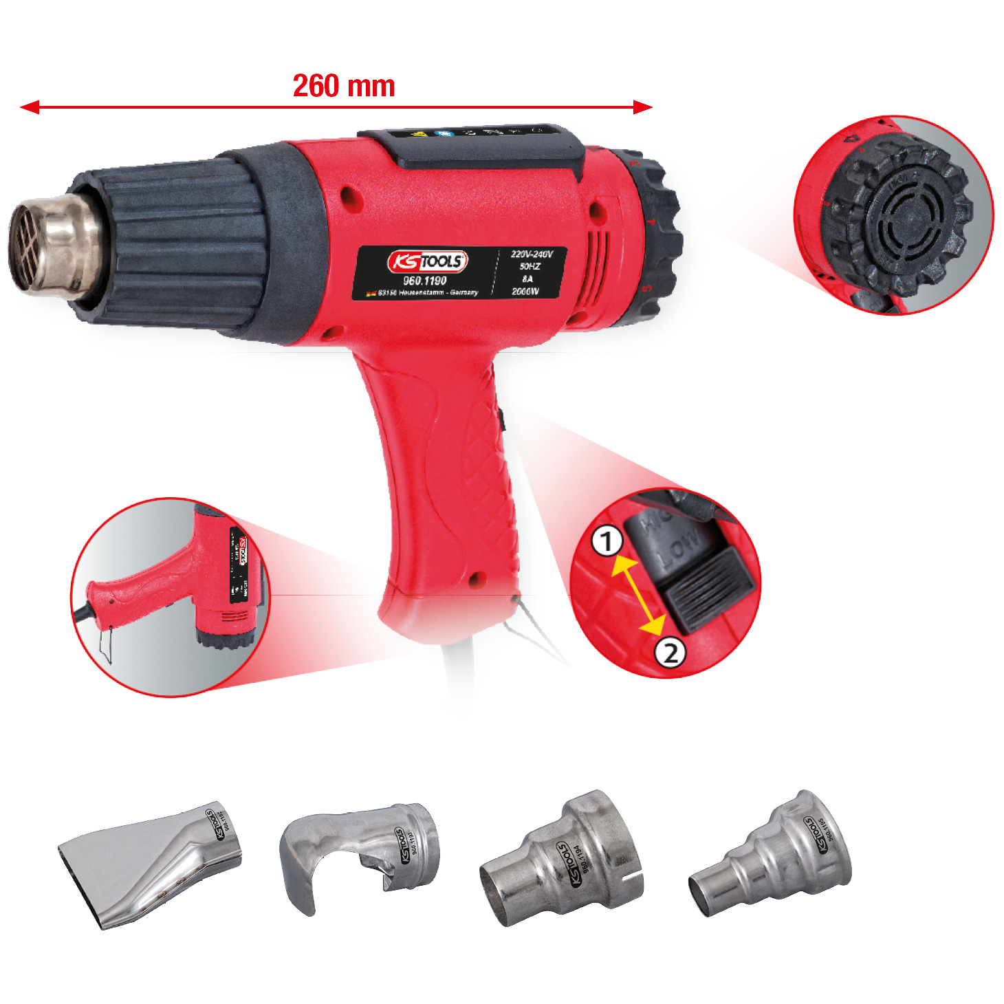 Heißluft-Gerät Satz inkl. 4 Aufsätze Produktbild img2 L