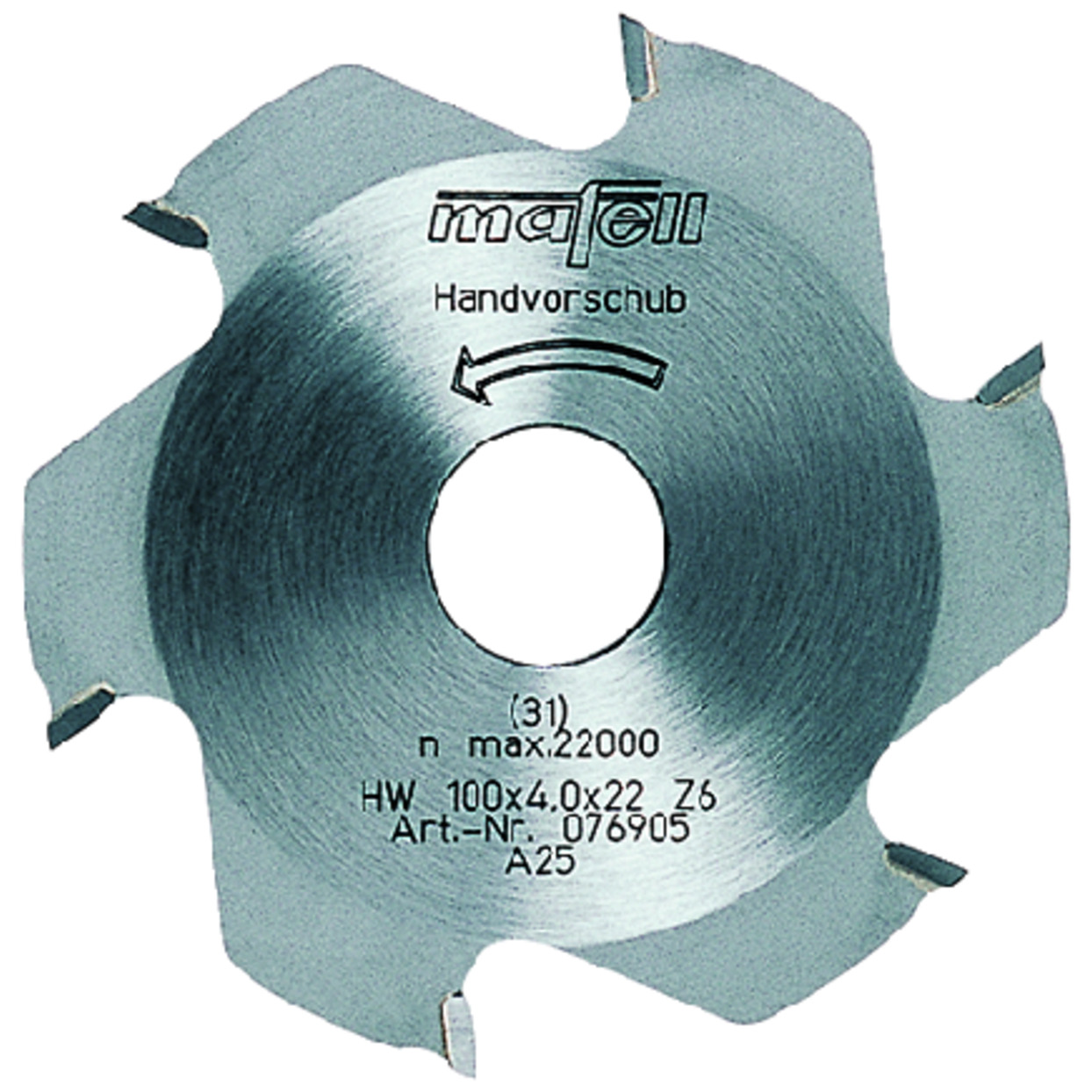 Scheibenfräser, 100 x 4 x 22 mm, Z 6, hartmetallbestückt Produktbild img1 L