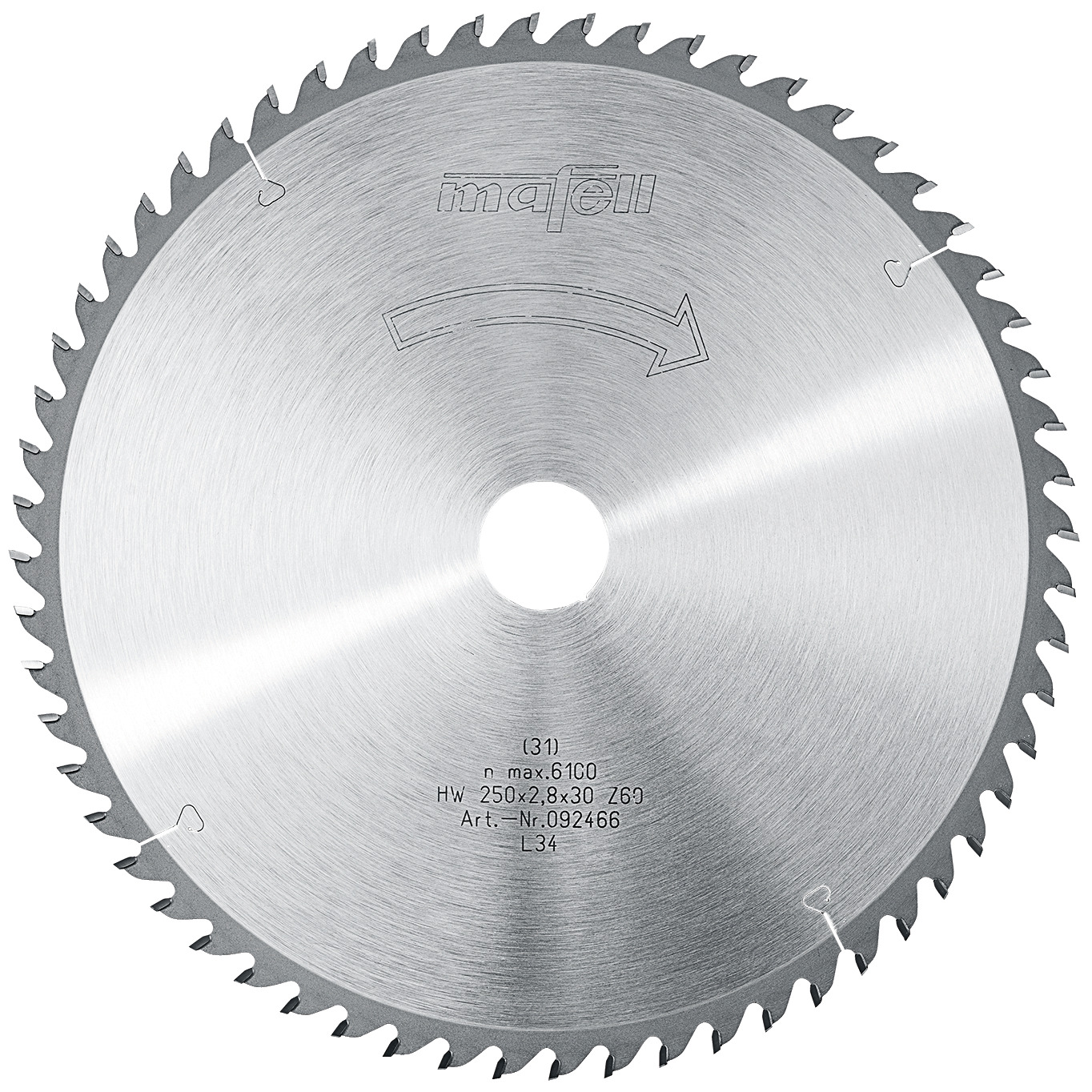 Sägeblatt-HM, 250 x 1,8/2,8 x 30 mm, Z 60, WZ, für Feinschnitte Produktbild img1 L