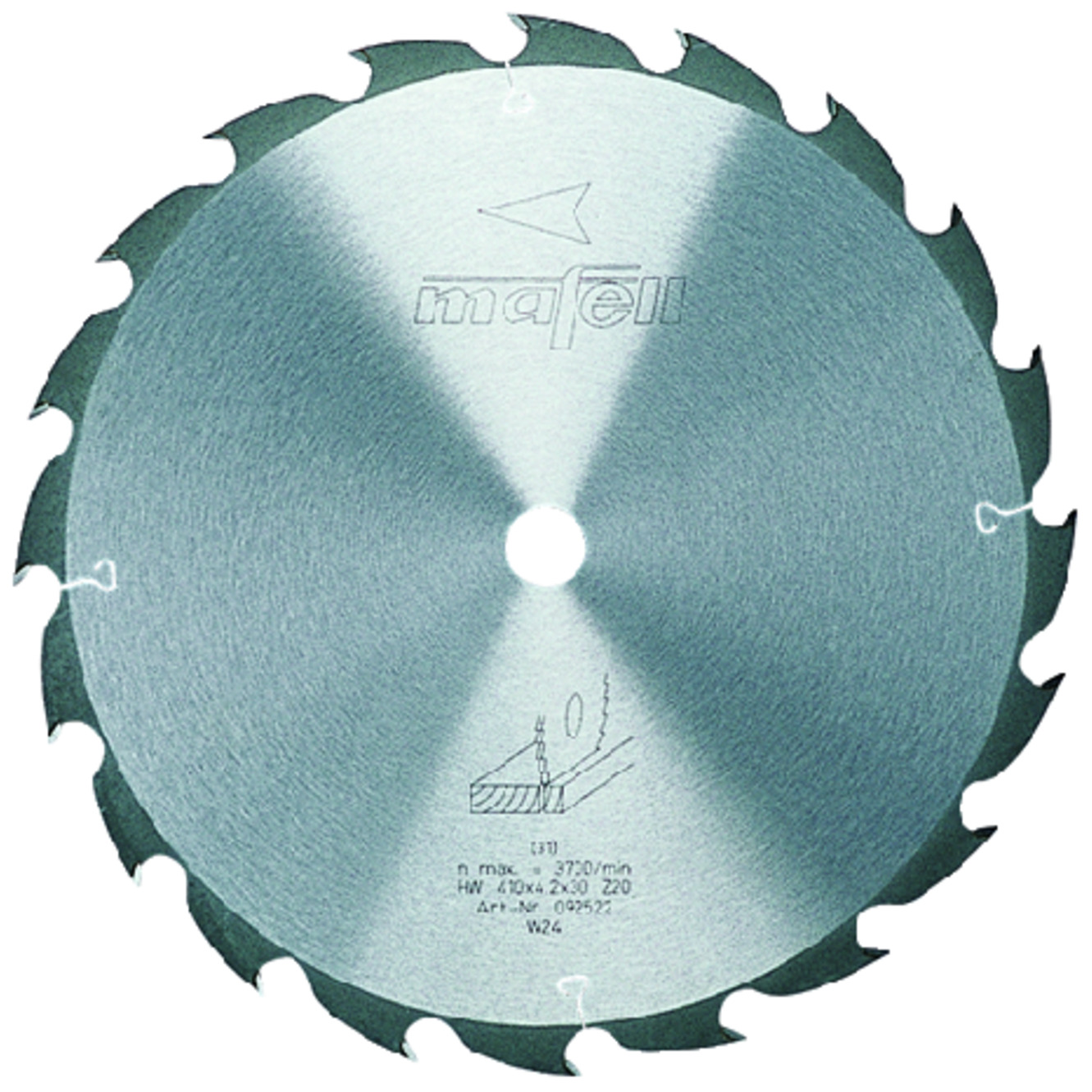 Sägeblatt-HM, 410 x 2,5/4,2 x 30 mm, Z 20, WZ, für Längsschnitte in Holz (MKS 165 Ec) Produktbild img1 L