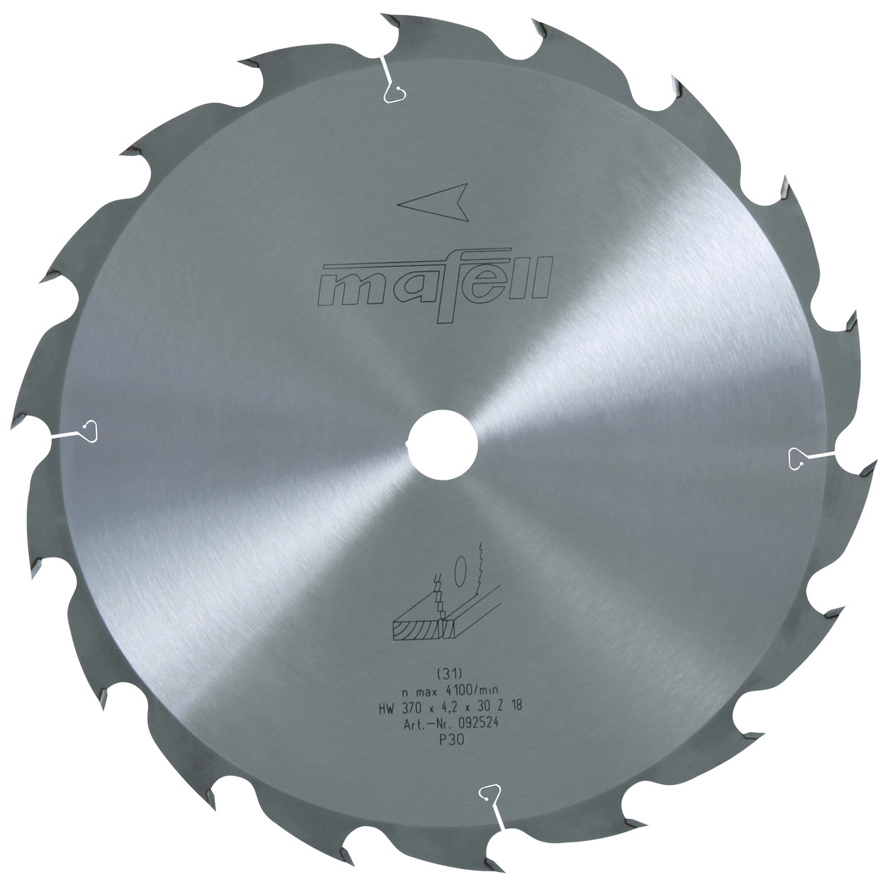 Sägeblatt-HM, 370 x 2,5/4,2 x 30 mm, Z 18, WZ, für Längsschnitte in Holz (MKS 145 Ec) Produktbild img1 L