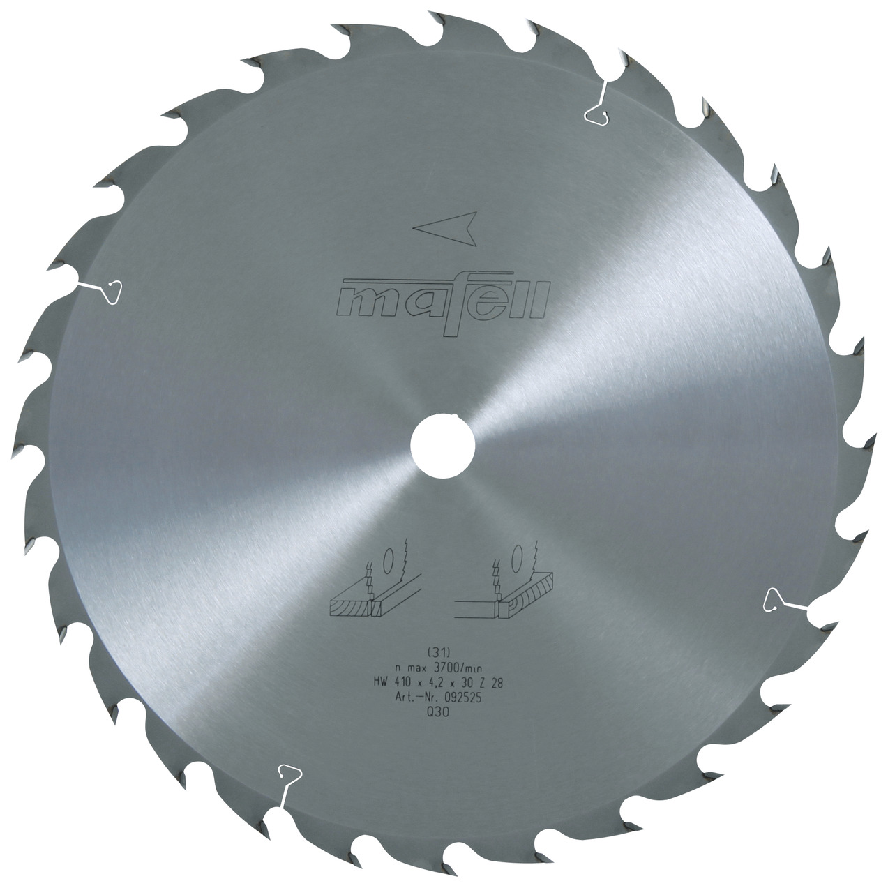Sägeblatt-HM, 410 x 2,5/4,2 x 30 mm, Z 28, WZ, für universellen Einsatz in Holz (MKS 165 Ec) Produktbild img1 L