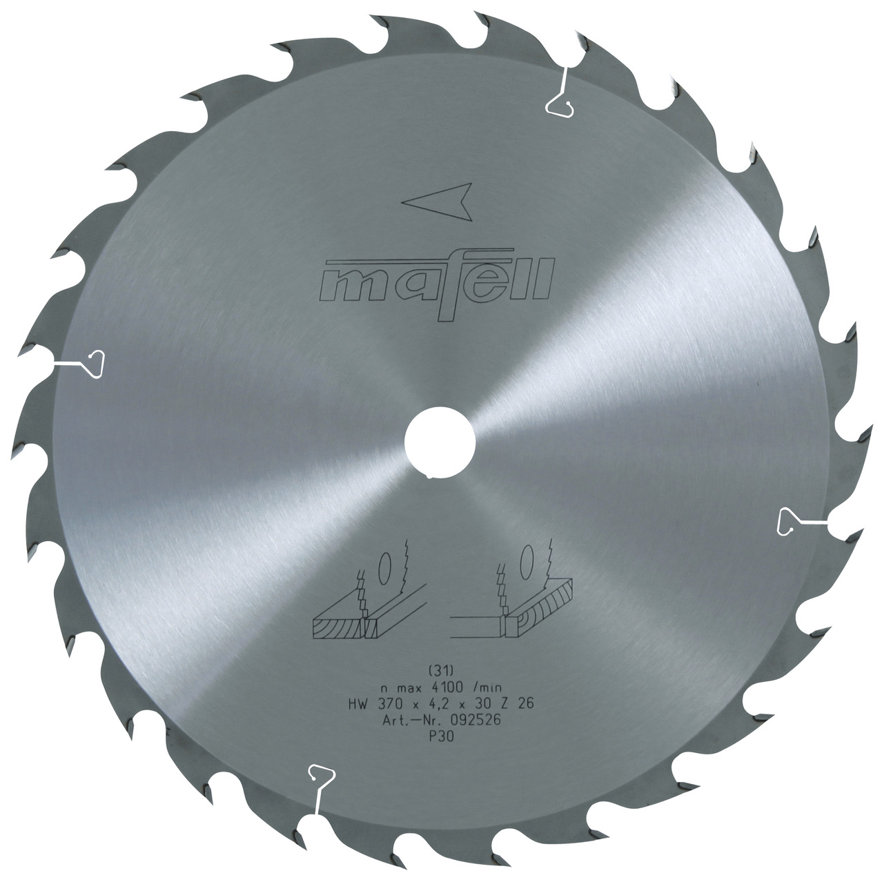 Sägeblatt-HM, 370 x 2,5/4,2 x 30 mm, Z 26, WZ, für universellen Einsatz in Holz (MKS 145 Ec) Produktbild img1 L