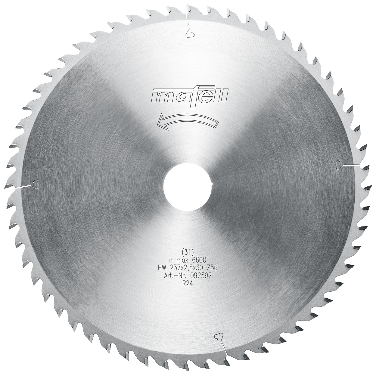 Sägeblatt-HM, 237 x 1,8/2,5 x 30 mm, Z 56, WZ, für Querschnitte in Holz Produktbild img1 L