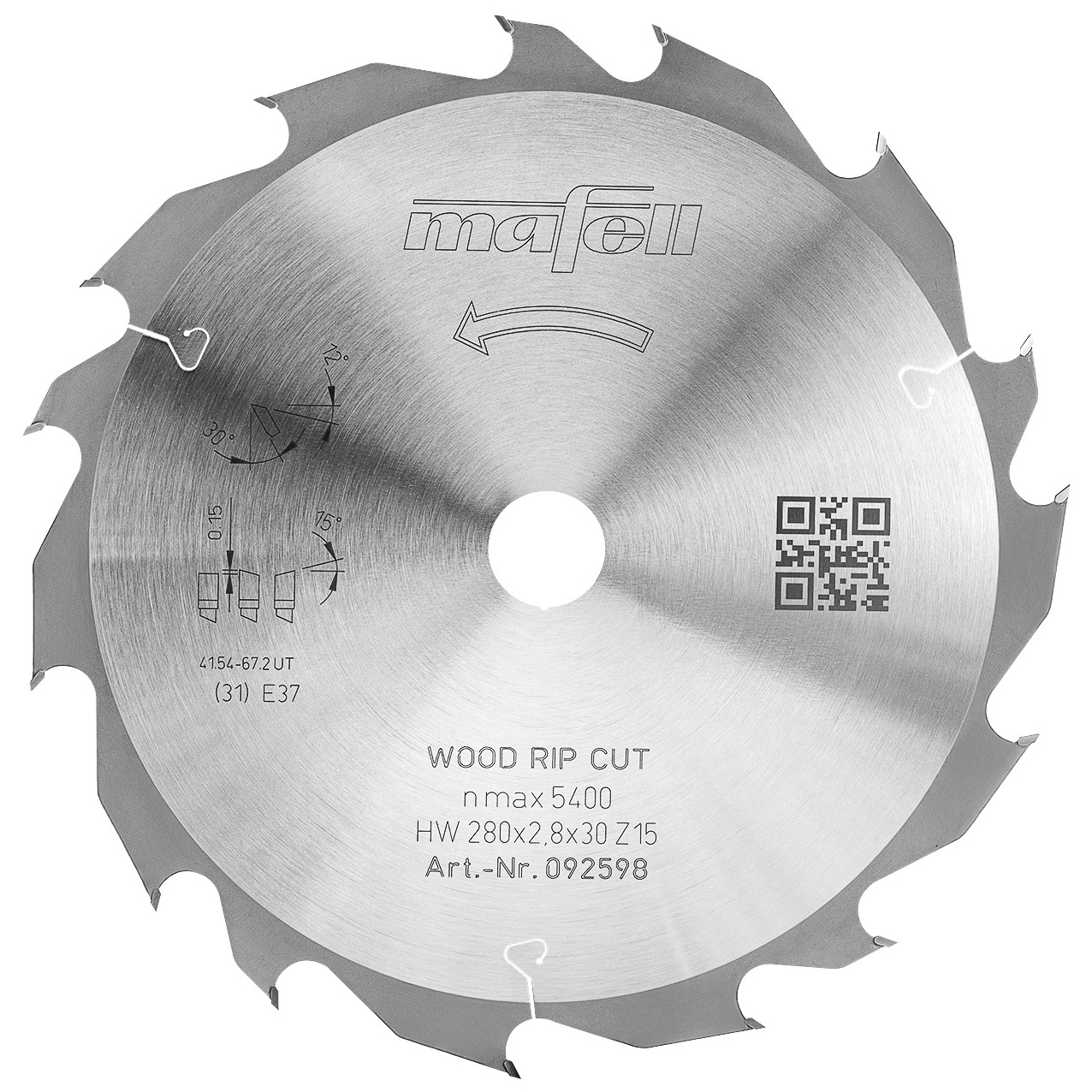 Sägeblatt KSB-WL 280 GT, HW, 280 x 2,8 x 30 mm, Z15-5, WZ/FZ, Wood Rip Cut Produktbild img1 L