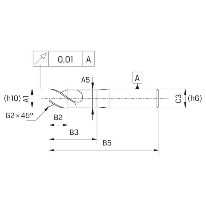 Schaftfräser VHM-TiAlN, UNI DIN6527 HB  4-lg. PRETEC Produktbild img5 L