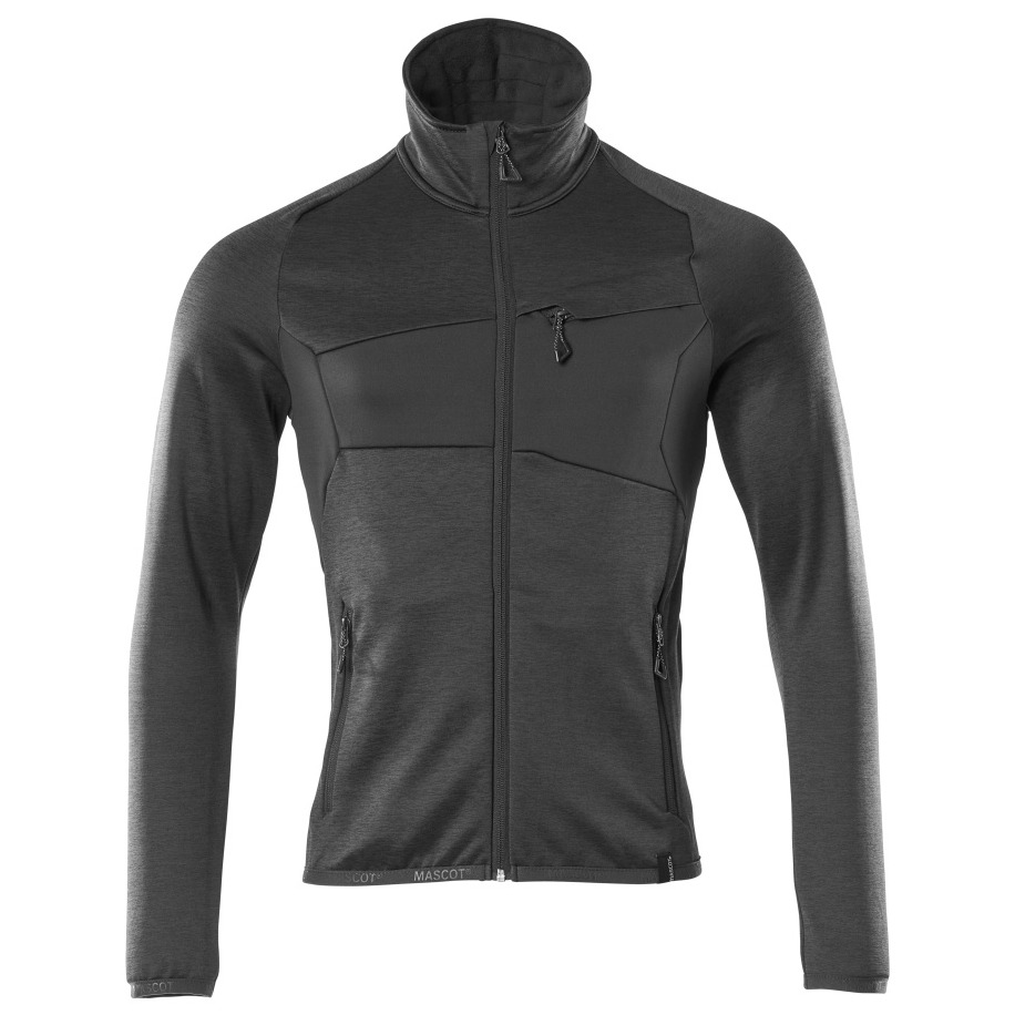 Fleecepullover mit Reißverschluss Microfleecejacke schwarz Produktbild img1 L