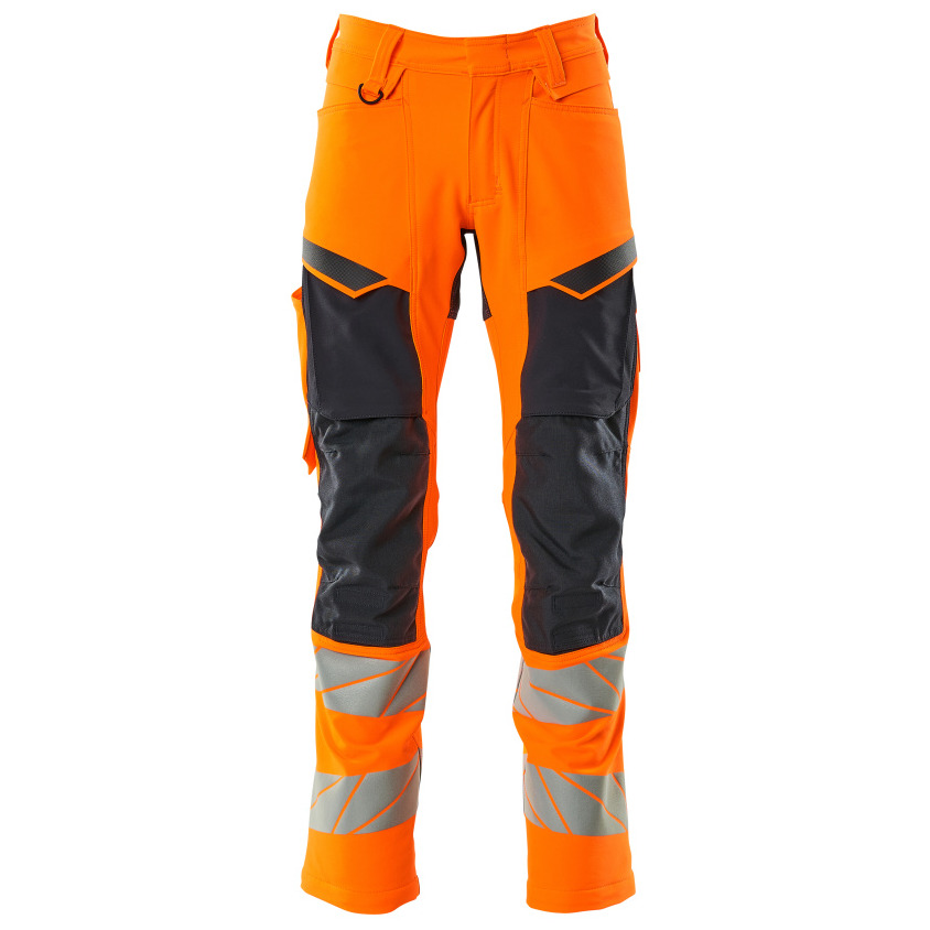 Hose mit Knietaschen, ULTIMATE STRETCH Hose hi-vis orange/schwarzblau Produktbild img1 L