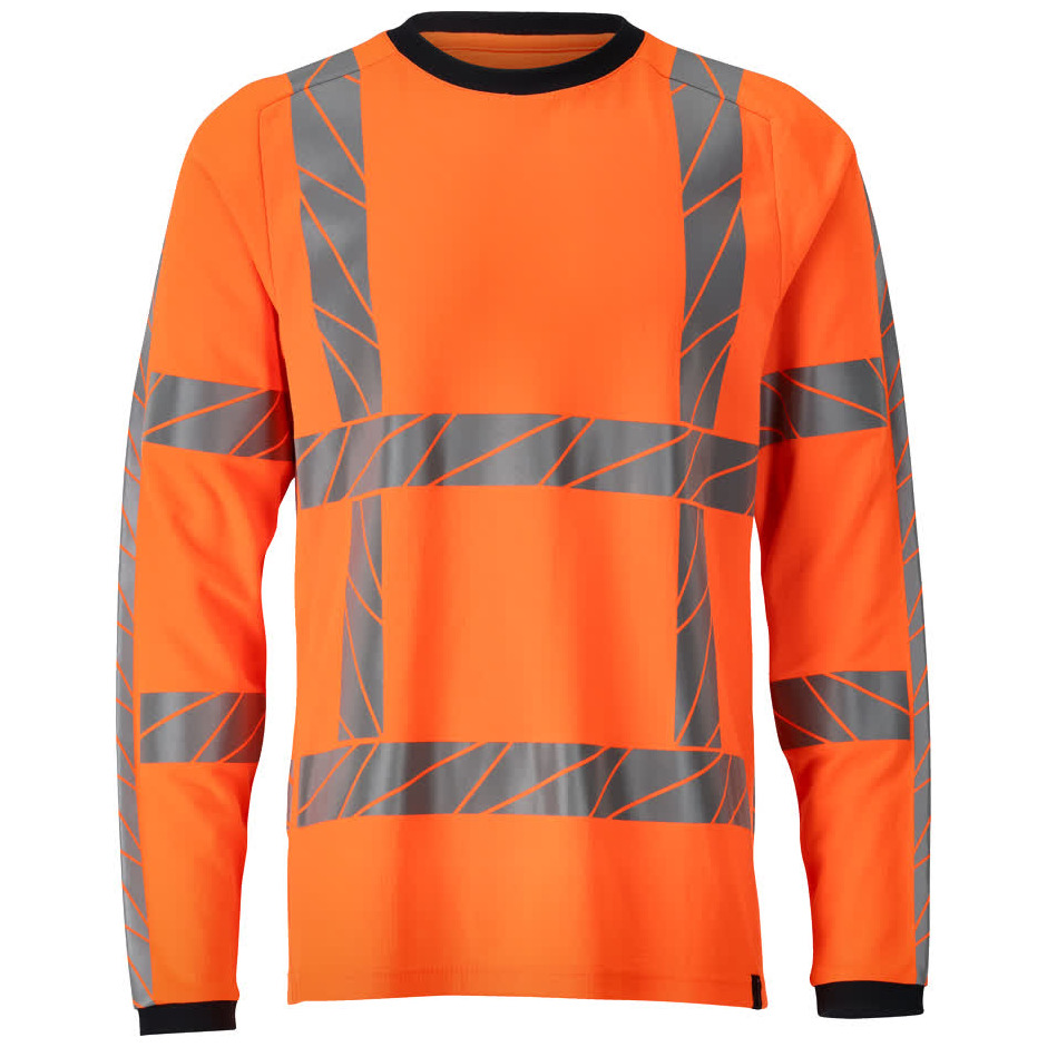T-Shirt, Langarm, moderne Passform T-shirt hi-vis orange Produktbild img1 L