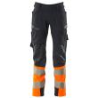 Hose, Schenkeltaschen, ULTIMATE STRETCH Hose schwarzblau/hi-vis orange Produktbild img1 S