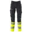 Hose mit Knietaschen, ULTIMATE STRETCH Hose schwarzblau/hi-vis gelb Produktbild img1 S