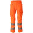 Hose mit Knietaschen, Stretch-Einsätze Hose hi-vis orange Produktbild img1 S