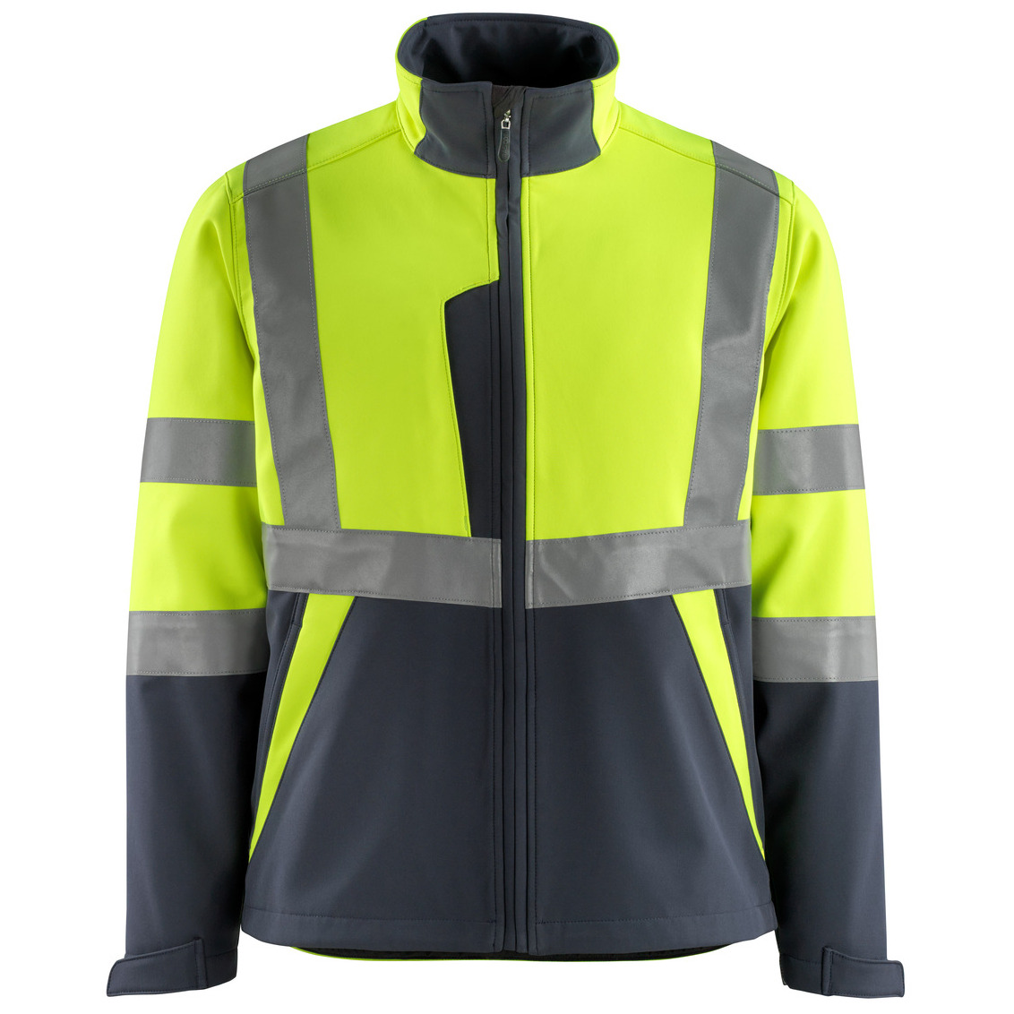 MASCOT® Kiama Soft Shell Jacke Größe S, hi-vis gelb/schwarzblau Produktbild img1 L