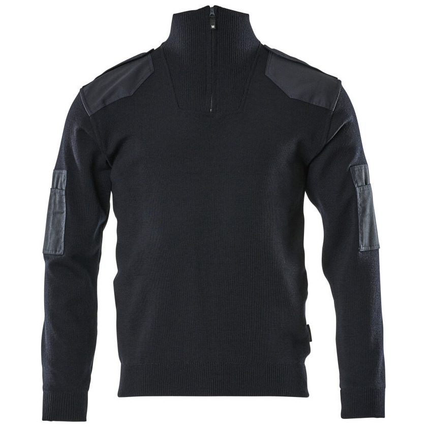 Strickpullover mit Verstärkungen, Wolle Strickpullover Größe M, schwarzblau Produktbild img1 L