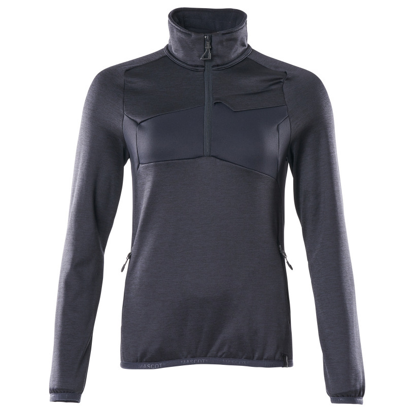 Fleecepullover mit kurzem Zipper, Damen Microfleecejacke Größe L, schwarzblau Produktbild img1 L