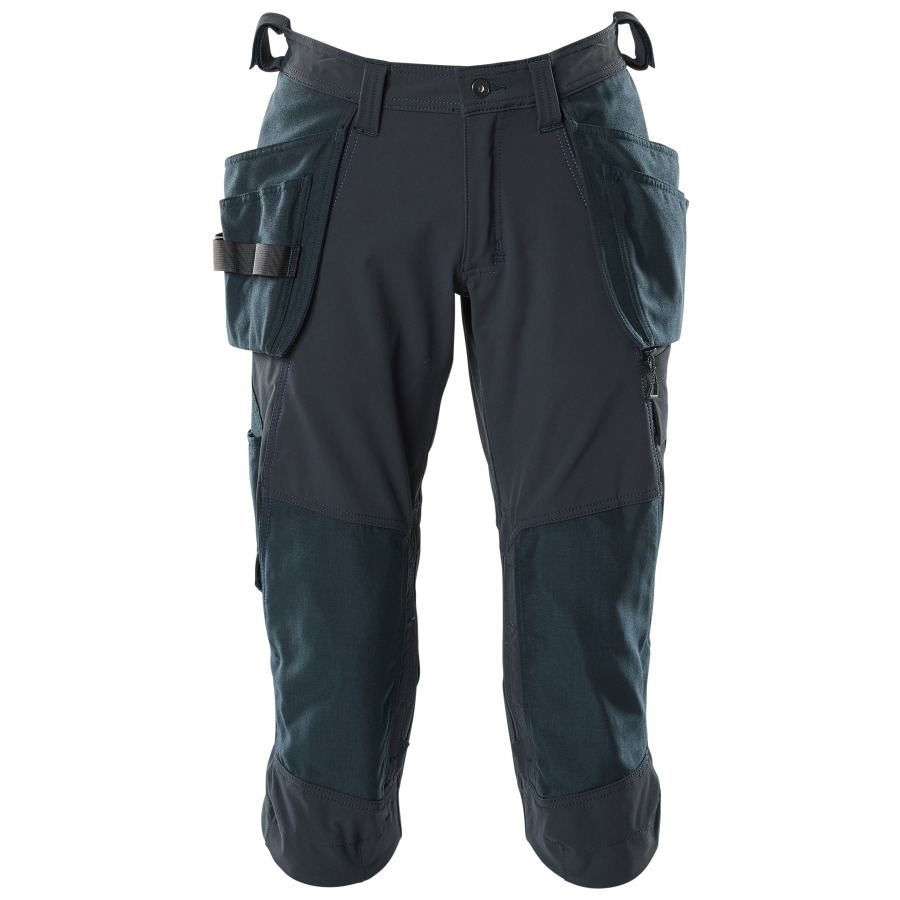 Dreiviertel-Hose, Hängetaschen, Stretch Handwerker-Dreiviertel-Hose Größe C54, schwarzblau Produktbild img1 L