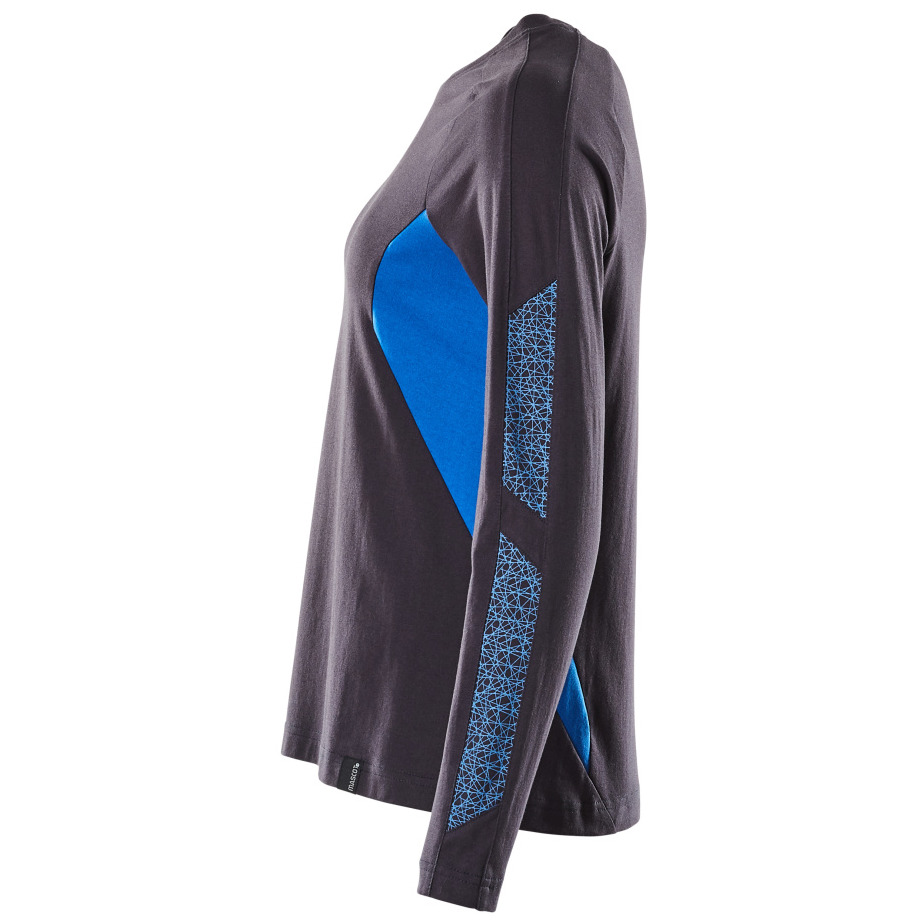 T-Shirt, Langarm, Damen T-shirt Größe 5XLONE, schwarzblau/azurblau Produktbild img3 L