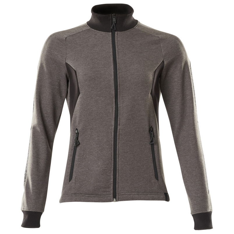 Sweatshirt mit Zipper, Damen Sweatshirt mit Reißverschluss Größe XS ONE, dunkelanthrazit/schwarz Produktbild img1 L
