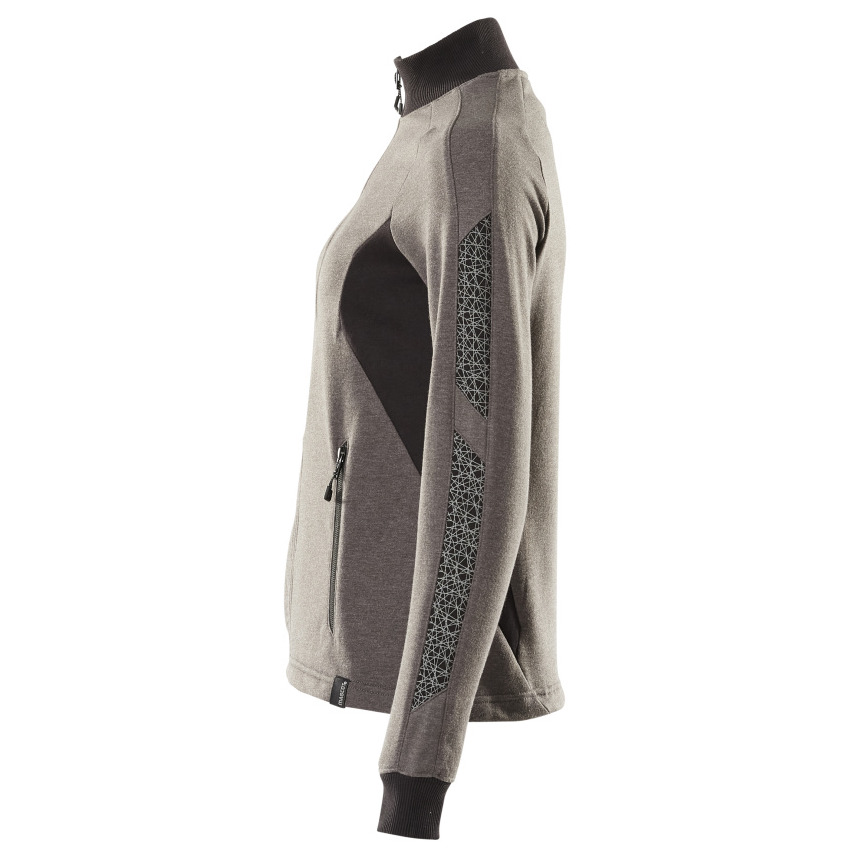 Sweatshirt mit Zipper, Damen Sweatshirt mit Reißverschluss Größe XS ONE, dunkelanthrazit/schwarz Produktbild img3 L