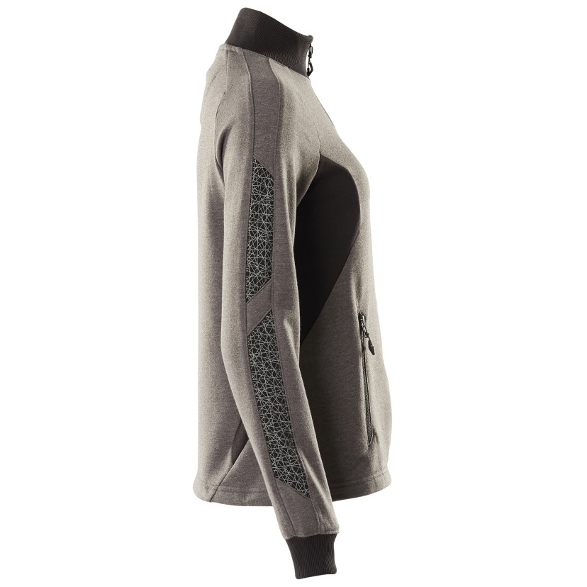 Sweatshirt mit Zipper, Damen Sweatshirt mit Reißverschluss Größe XS ONE, dunkelanthrazit/schwarz Produktbild img5 L