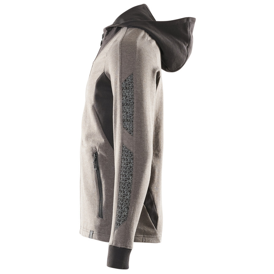 Sweatshirt mit Kapuze, moderne Passform Sweatshirt mit Reißverschluss Größe 4XLONE, dunkelanthrazit/schwarz Produktbild img3 L