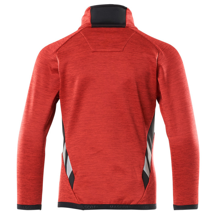 Fleecepullover für Kinder, kurzer Zipper Pullover für Kinder Größe 116, verkehrsrot/schwarz Produktbild img4 L