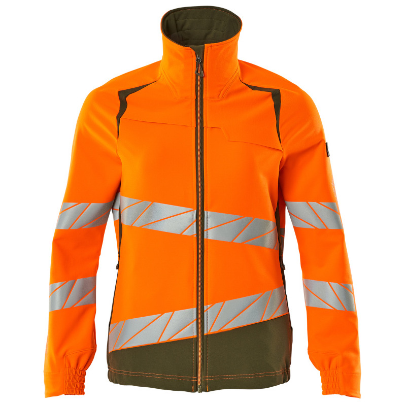 Jacke, Damen, ULTIMATE STRETCH Arbeitsjacke Größe 3XL, hi-vis orange/moosgrün Produktbild img1 L