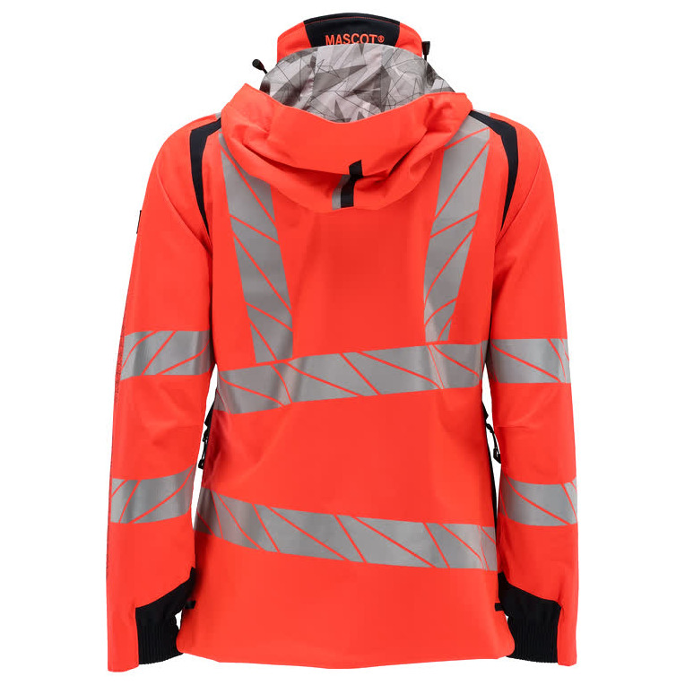 Hard Shell Jacke, Damen, leichtem Futter Jacke Größe XL, Hi-vis rot/schwarzblau Produktbild img4 L