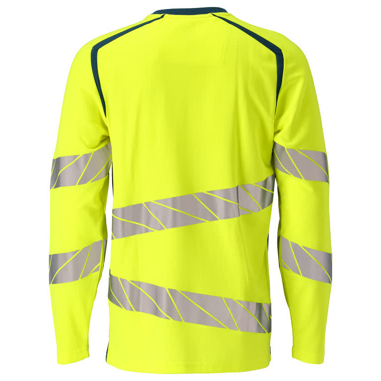 T-Shirt, Langarm, moderne Passform T-shirt Größe 3XLONE, hi-vis gelb/dunkelpetroleum Produktbild img4 L