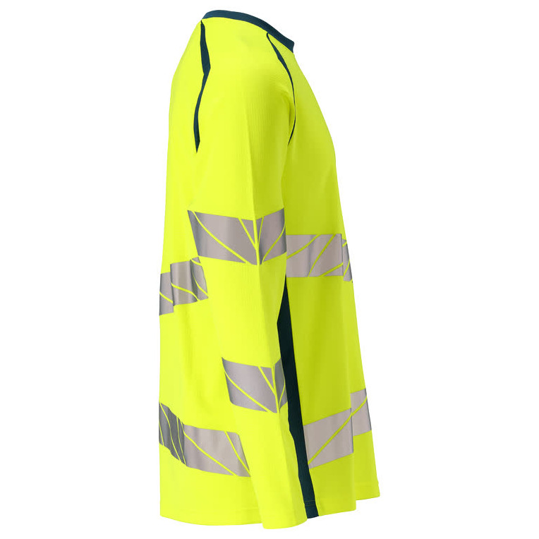T-Shirt, Langarm, moderne Passform T-shirt Größe 3XLONE, hi-vis gelb/dunkelpetroleum Produktbild img5 L