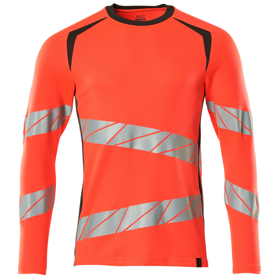 T-Shirt, Langarm, moderne Passform T-shirt Größe 2XLONE, hi-vis rot/dunkelanthrazit Produktbild img1 L